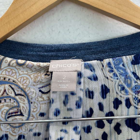 Chico's Paisley Leopard Print Cardigan Long Sleeve Fall Sweater Size 2 (US L/12) - Picture 6 of 13